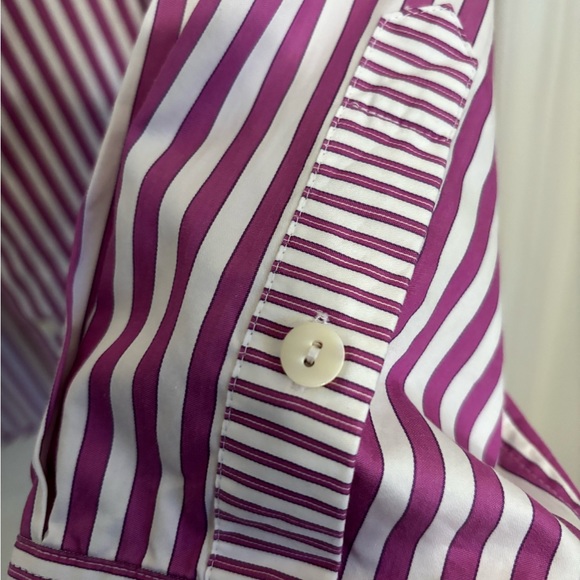 Emporio Armani button up purple & white shirt excellent co. QR code authentic - Picture 3 of 6